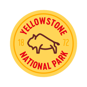 Yellowstone bison 1872 Yellow Red Brown Sticker Fell